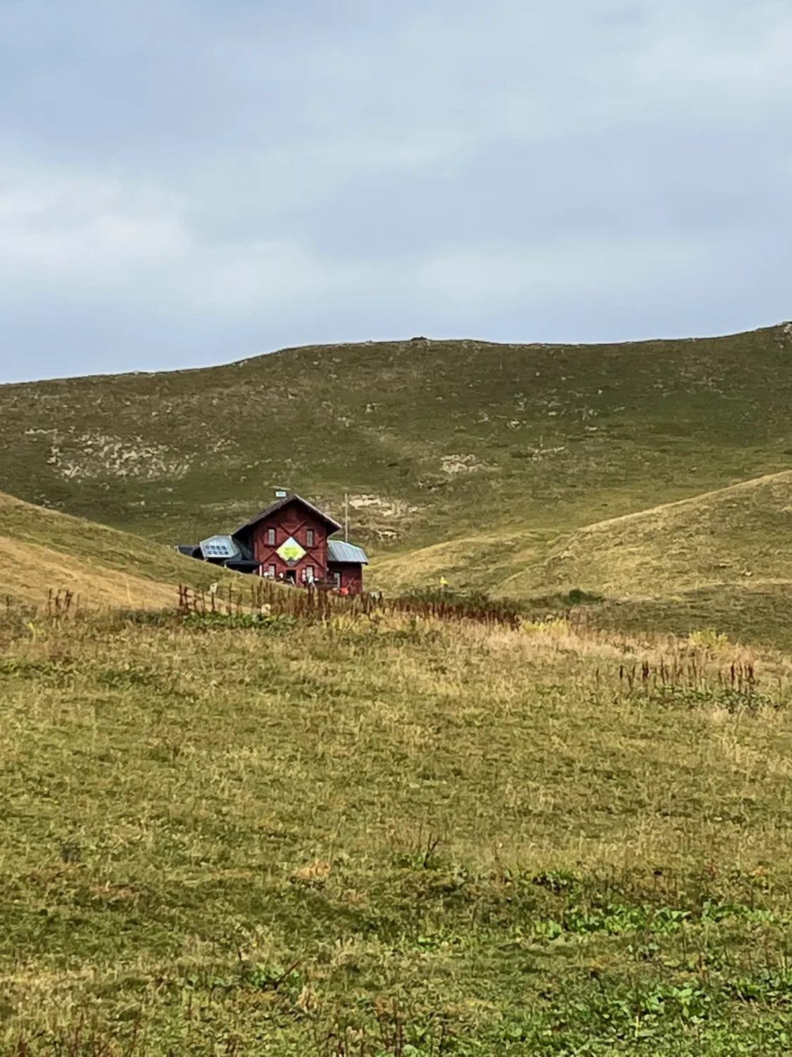 The Mont Jovet mountain hut, an isolated building in the high pastures